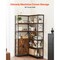 L-Shaped 6-Tier Wood Storage Corner Bookshelf with Cabinet and Metal Frame for Living Room or Office